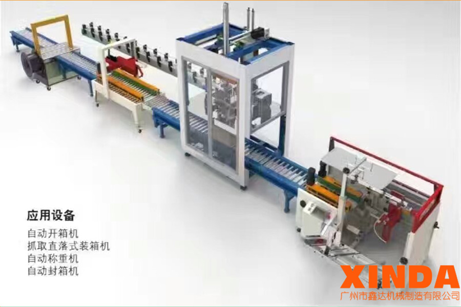 廣州開(kāi)箱裝箱封箱捆扎流水線(xiàn)提供商—廣州鑫達(dá)機(jī)械